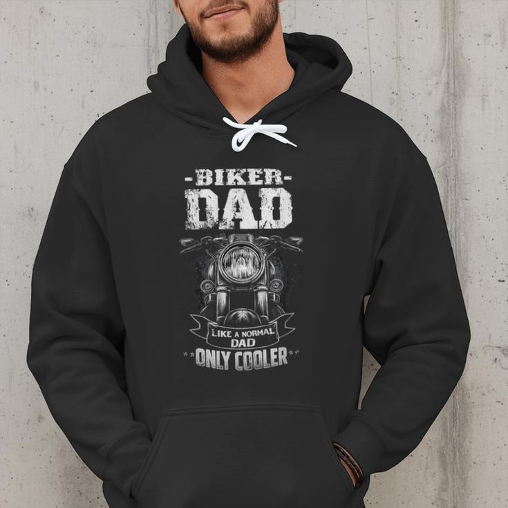 Biker Dad Like a Normal Dad Only Cooler Motorcyclist Men Hoodie
