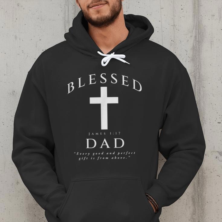 Blessed Dad Christian Men James 1 17 Scripture Quote Cross Men Hoodie