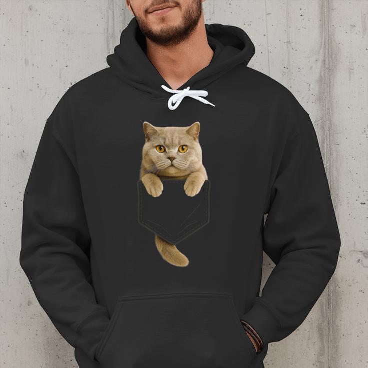 British Shorthair Cat Pocket Cat Mom Cat Dad Cat Lover Men Hoodie
