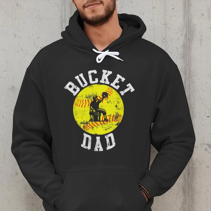 Bucket Dad Softball Dad Baseball Father's Coach Men Hoodie