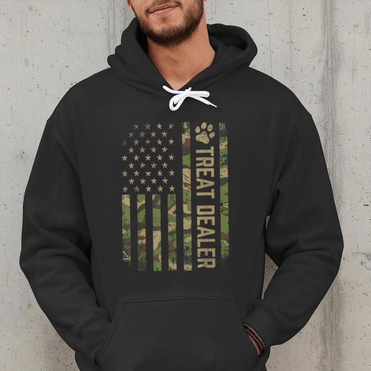 Camo Cat Treat Dealer American Flag US Cat Dad 4th Of July For Men Women Men Hoodie