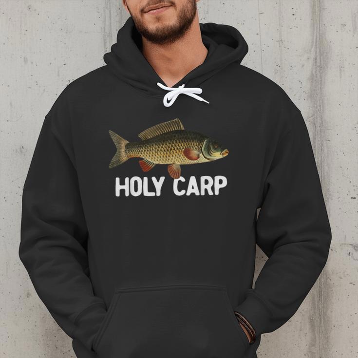 Carp Fish Pun Fishing Trip Fisherman Dad Holy Carp Men Hoodie