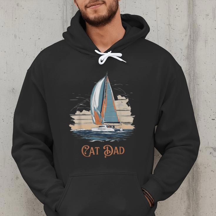 Cat Dad Vintage Catamaran Sailing Men Hoodie