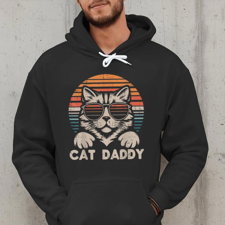 Cat Daddy Sunglasses Sunset Retro Fur Dad Papa Kitten Men Men Hoodie
