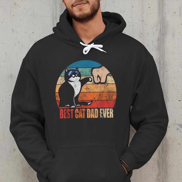 Cat Loving Daddy Fathers Day Mens None Best Cat Dad Ever Paw Fist Bump Fathers Day TeeShirt Small US Men Hoodie