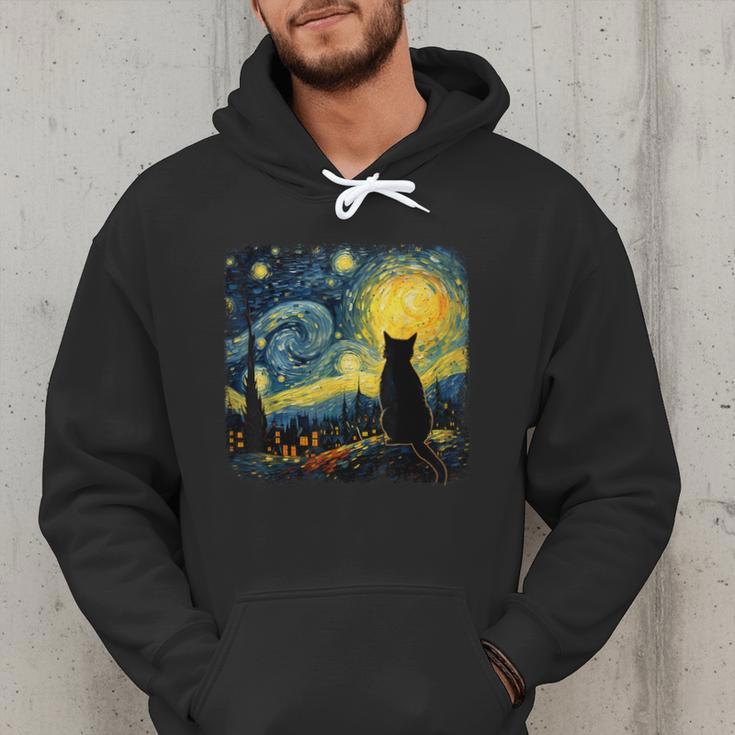 Cat Starry Night Van Gogh Cat For Cat Lover Cat Mom Cat Dad Men Hoodie Cat Starry Night Van Gogh Cat For Cat Lover Cat Mom Cat Dad Men Hoodie