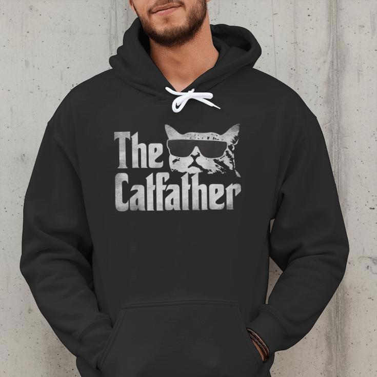 The Catfather Cat Dad Fathers Day Vintage Father's Day Men Hoodie