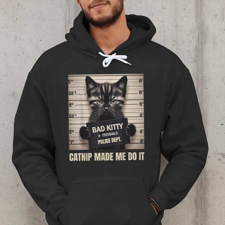 Catnip Made Me Do It Mugshot For Cat Lover Cat Mom Cat Dad Men Hoodie