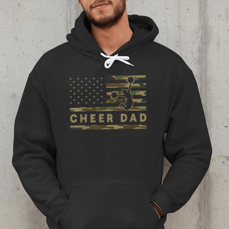 Cheer Dad Camo American Flag Cheerleader Supporter Men Hoodie