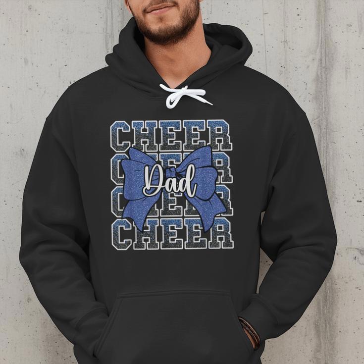 Cheer Dad Daddy Bow Sport Cheerleader Cheerleading Blue Men Hoodie