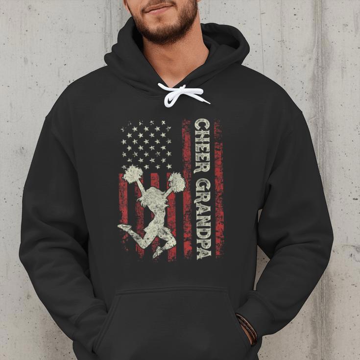 Cheer Grandpa US Flag Dad Patriotic Cheerleader Fathers Day Men Hoodie