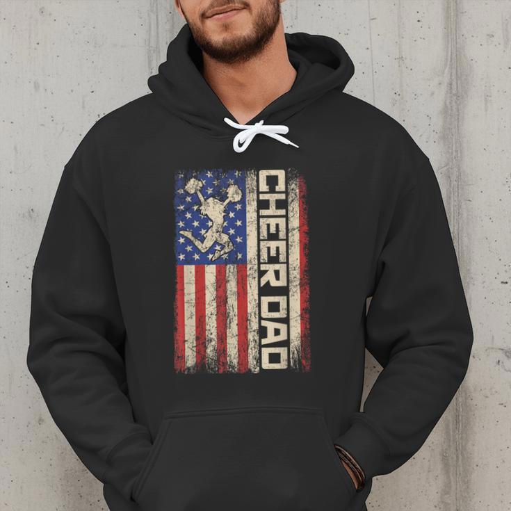 Cheerleader Dad Cheer Dad American US Flag Father Team Men Hoodie