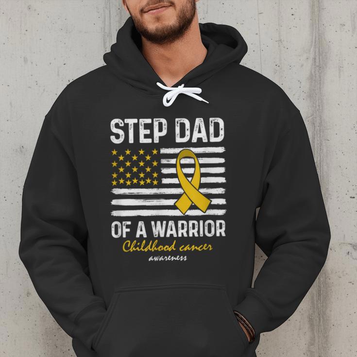 Childhood Cancer Survivor Support Step Dad Of A Warrior Men Hoodie