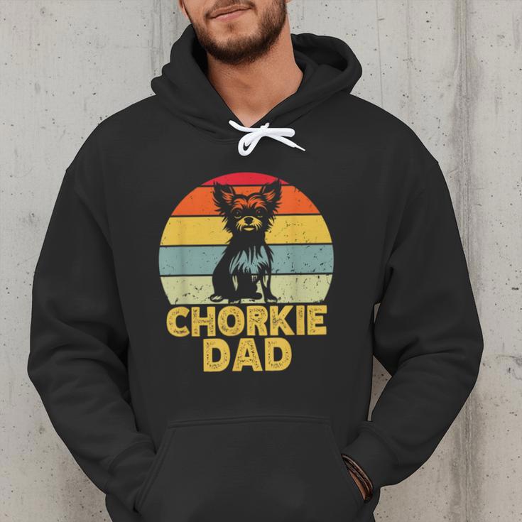 Chorkie Dad Retro Sunset Chihuahua Yorkie Mix Lover Men Hoodie