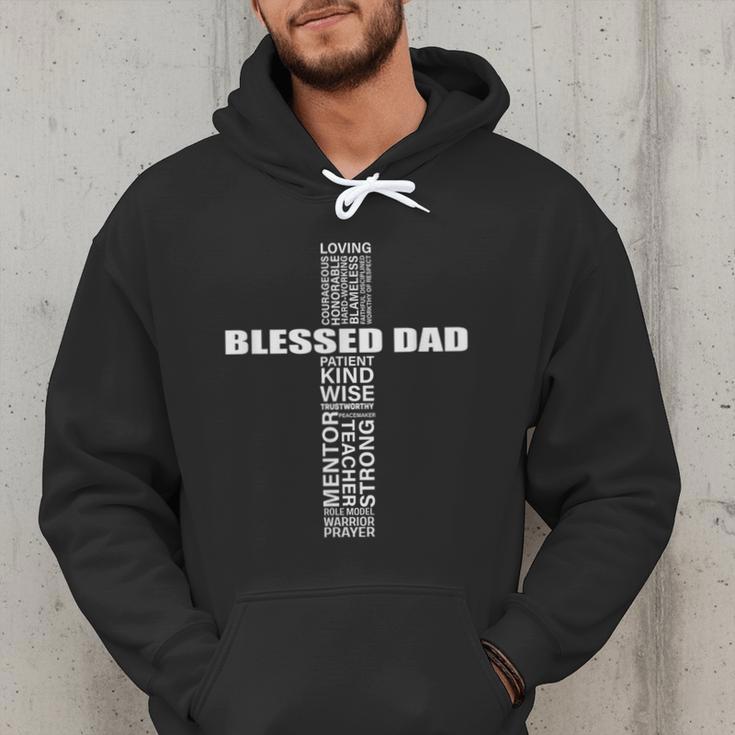 Christian Blessed Dad Cross Father's Day Best Dad Men Hoodie
