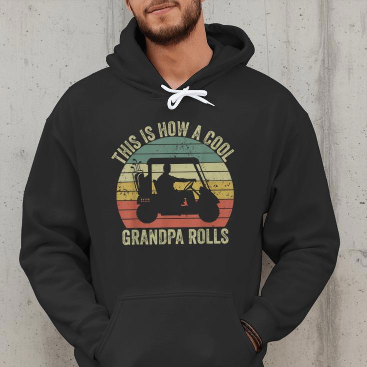 This Is How A Cool Grandpa Rolls Vintage Golf Dad Grandpa Men Hoodie