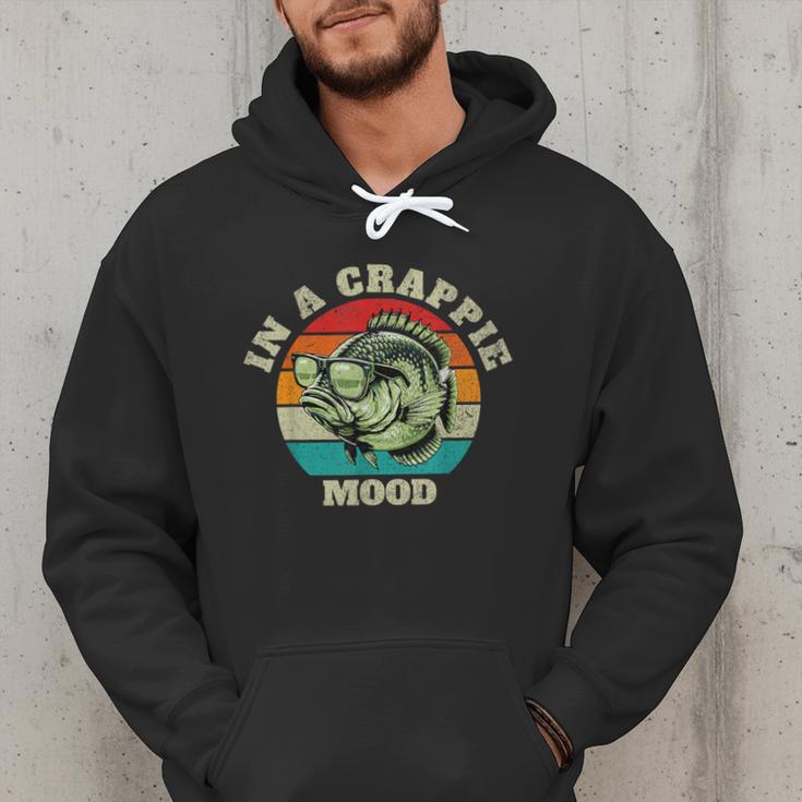 In A Crappie Mood Retro Fishing Sarcastic Dad Men Hoodie