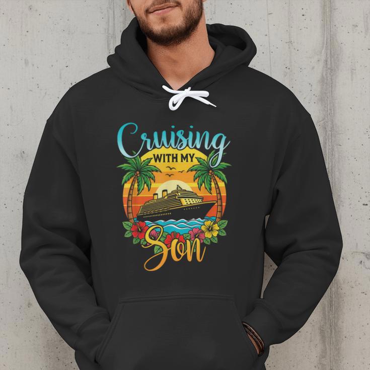 Cruising With My Son Mom Dad Cruise Vacation Matching Men Hoodie