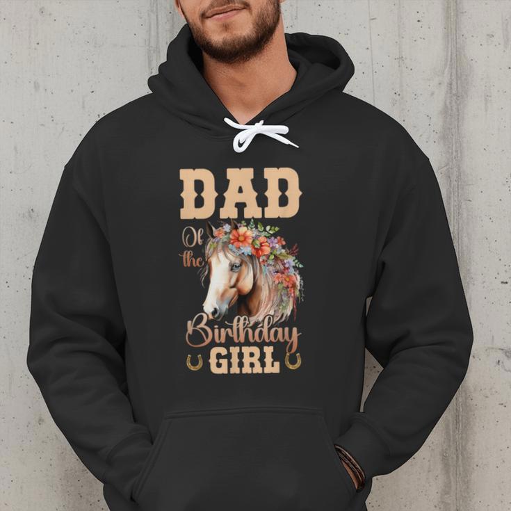 Cute Dad Of The Birthday Girl Horse Family Party Men Hoodie