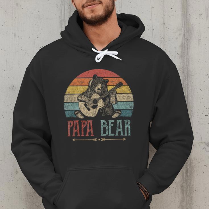 Cute Papa Bear Vintage Father's Day Retro Dad Guitar Men Hoodie Cute Papa Bear Vintage Father's Day Retro Dad Guitar Men Hoodie