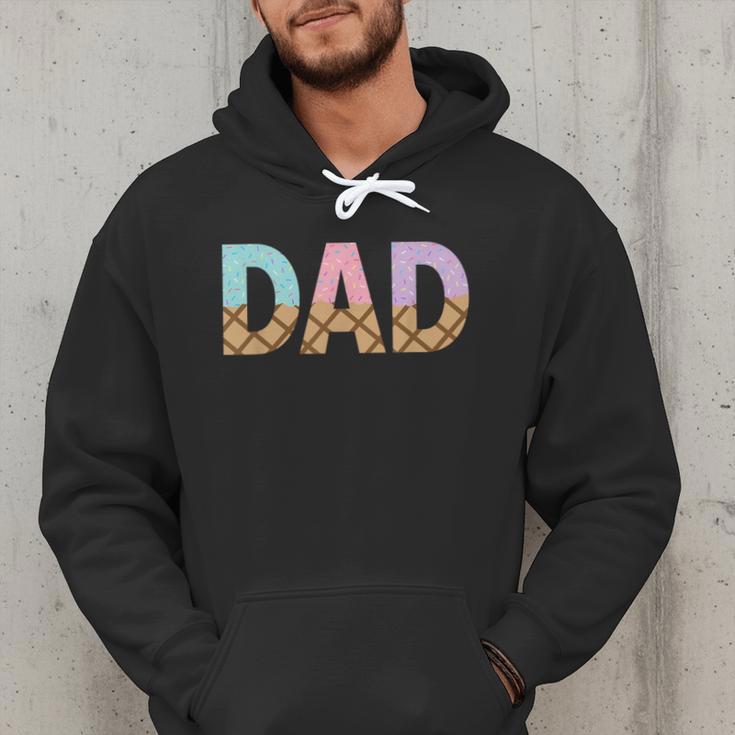 Dad Of 1st First Birthday Girl Ice Cream Men Hoodie