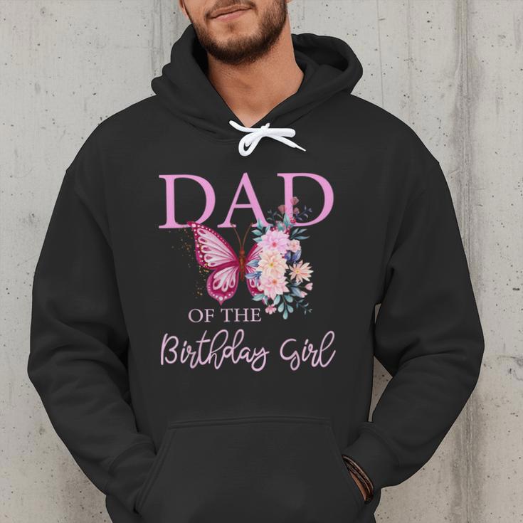 Dad 1st First Birthday Matching Family Butterfly Floral Men Hoodie