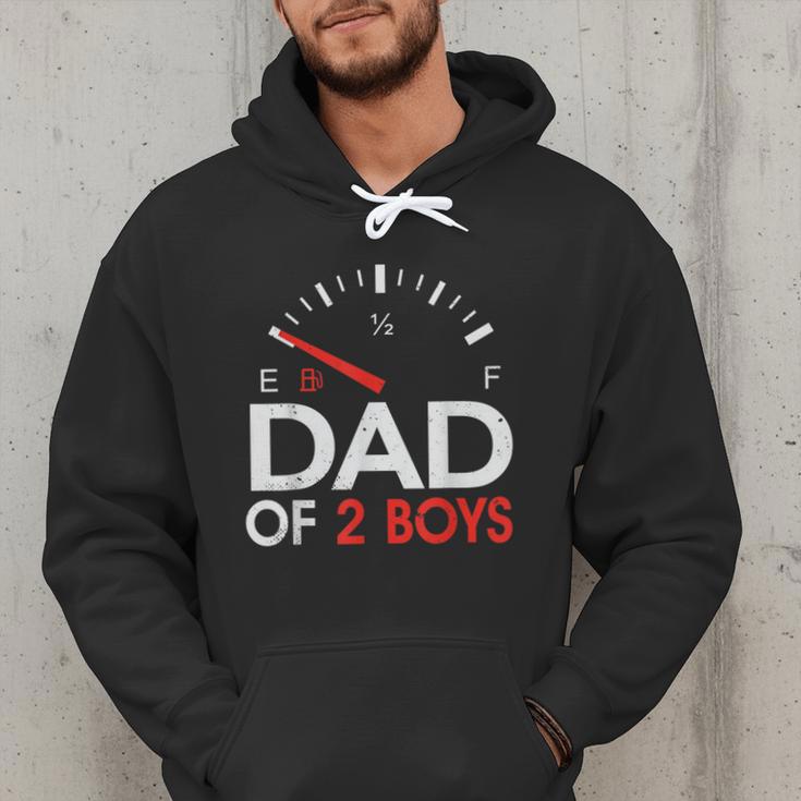 Dad Of 2 Boys Fuel Gas Gauge Father Of Two Sons Men Men Hoodie