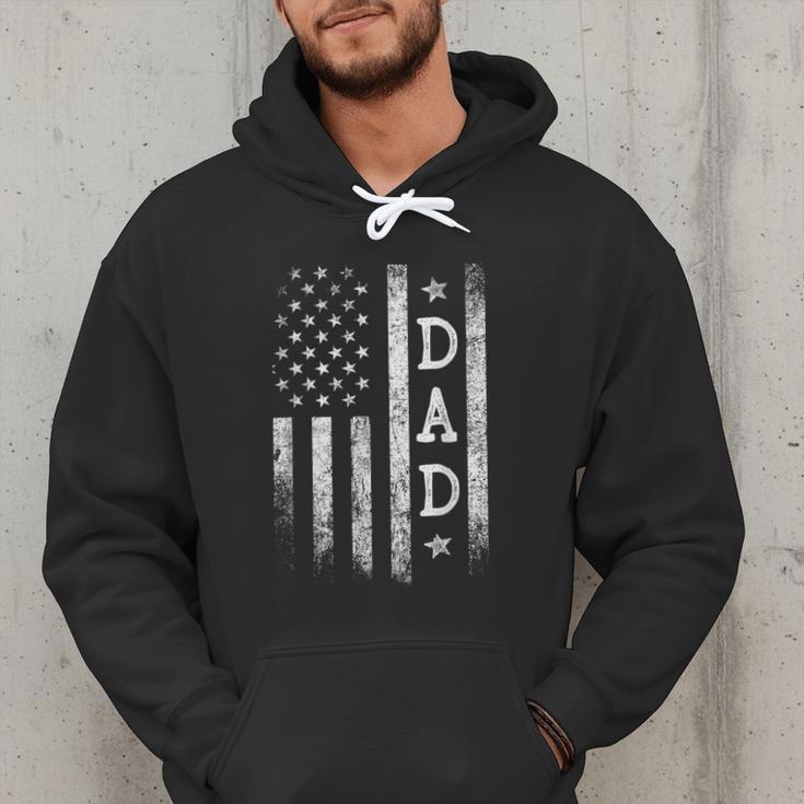 Dad American Flag Dad Patriotic Father's Day Men Hoodie