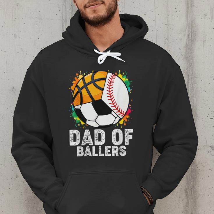 Dad Of Ballers Baseball Soccer Basketball Dad Men Hoodie