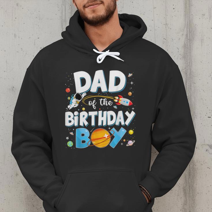 Dad Of The Birthday Boy Astronaut Family Space Planets Men Hoodie