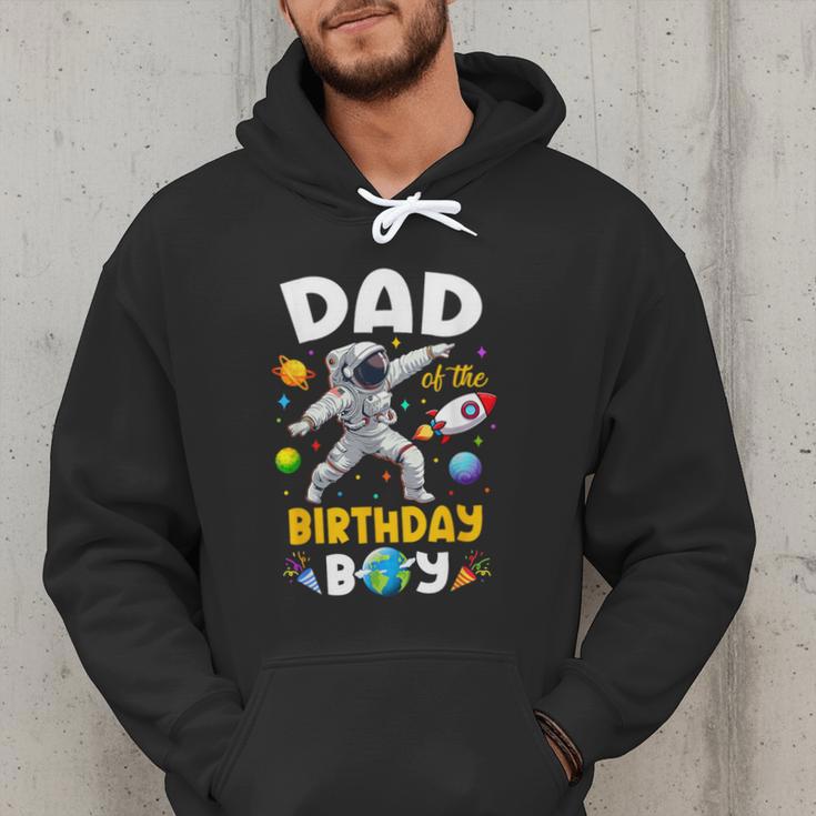 Dad Of The Birthday Boy Astronaut Outer Space Birthday Men Hoodie