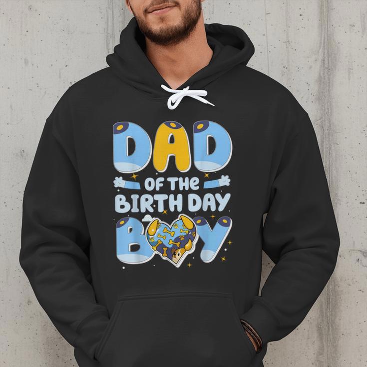 Dad Of The Birthday Boy Blue Dog Family Matching Men Hoodie