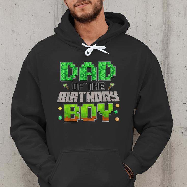 Dad Of The Birthday Boy Family Gaming Pixel Birthday Party Men Hoodie