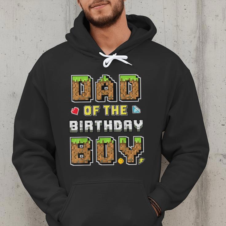 Dad Of The Birthday Boy Gamer Pixel Birthday Party Matching Men Hoodie
