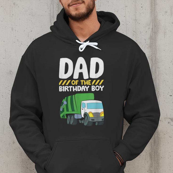 Dad Of The Birthday Boy Garbage Truck Birthday Party Men Hoodie