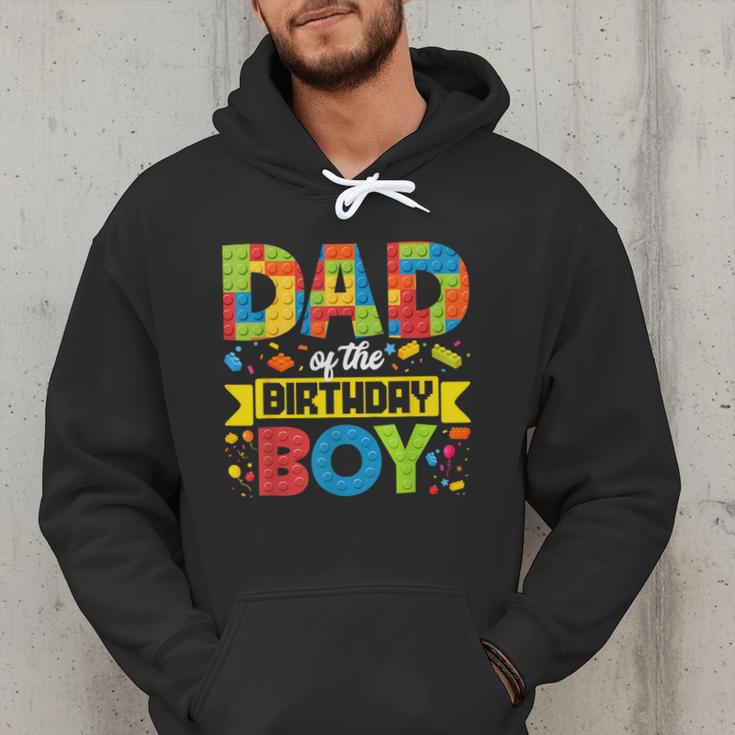 Dad Of The Birthday Boy Master Builder Kids Building Blocks Men Hoodie