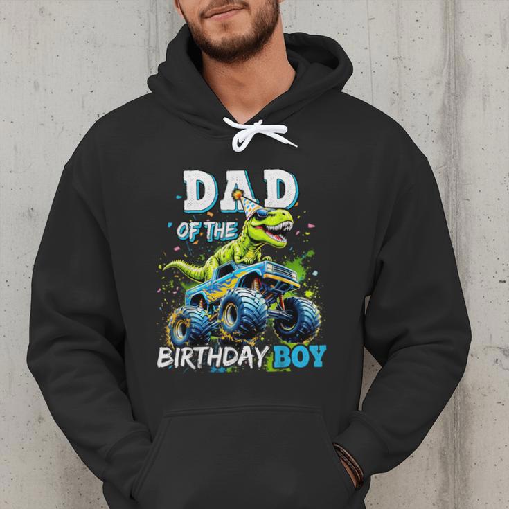 Dad Of The Birthday Boy Monster Truck Dinosaur PartyRex Men Hoodie