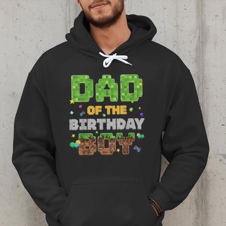 Dad Of The Birthday Boy Pixel Gamer Party Matching Family Men Hoodie