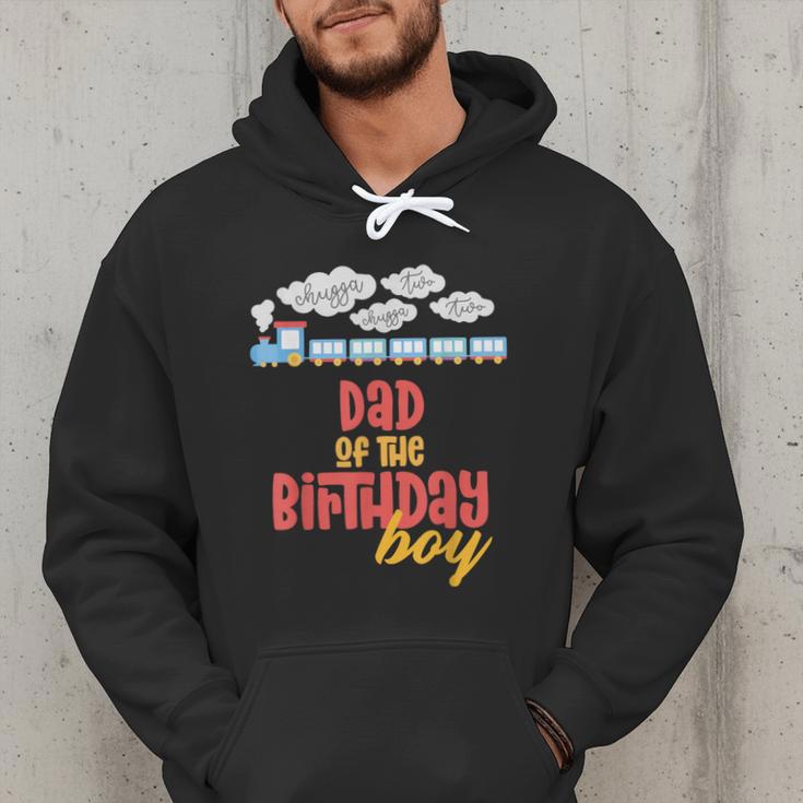 Dad Birthday Boy Train I'm 2 Two Yr Old Chugga Engine Men Hoodie