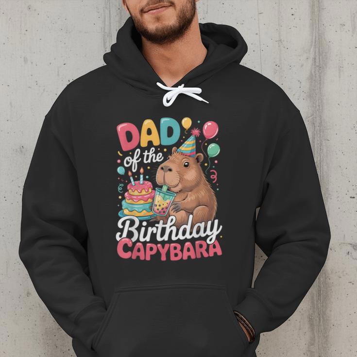Dad Of The Birthday Capybara Boba Tea Girl Bday Party Family Men Hoodie