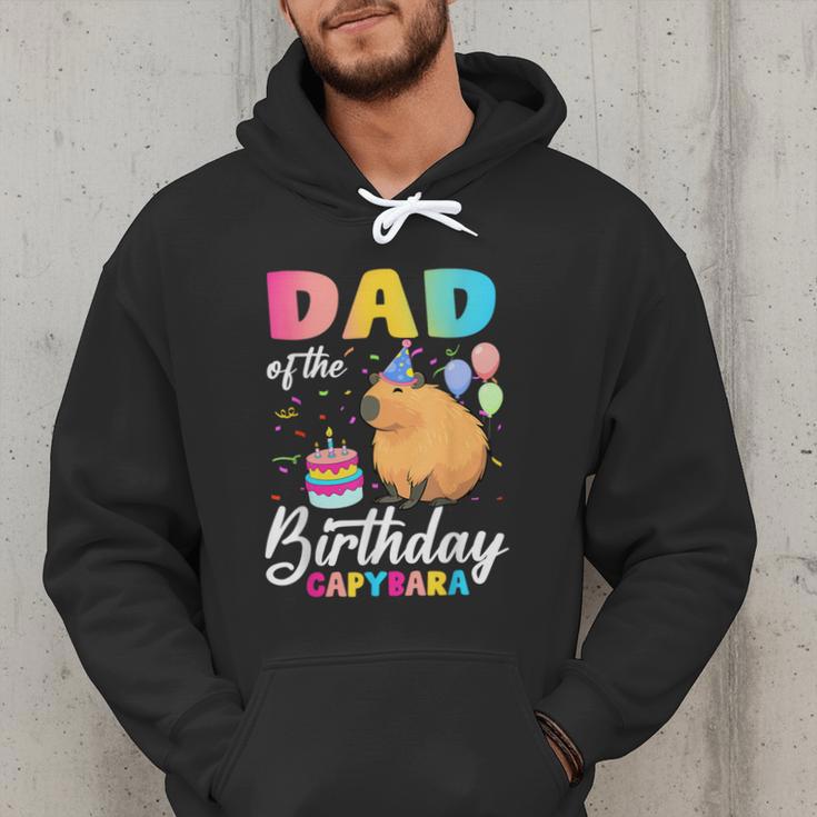 Dad Of The Birthday Capybara Girl Bday Party Family Men Hoodie Dad Of The Birthday Capybara Girl Bday Party Family Men Hoodie