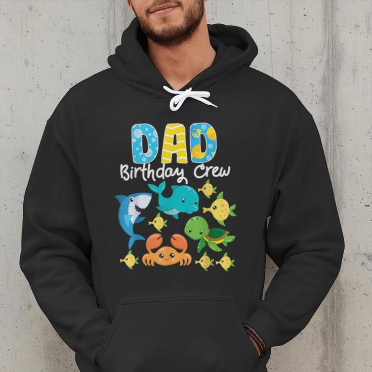 Dad Birthday Crew Sea Ocean Fish Aquarium Bday Party Men Hoodie