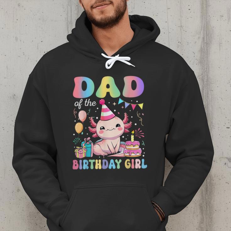 Dad Of The Birthday Girl Axolotl Bday Party Family Men Hoodie