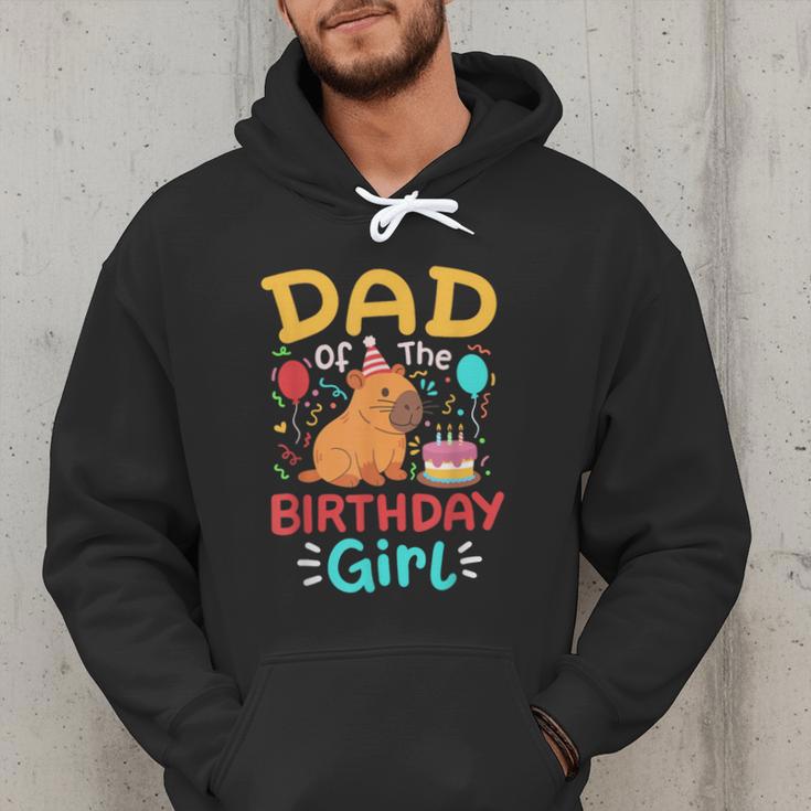 Dad Of The Birthday Girl Kids Cute Capybara Bday Family Men Hoodie