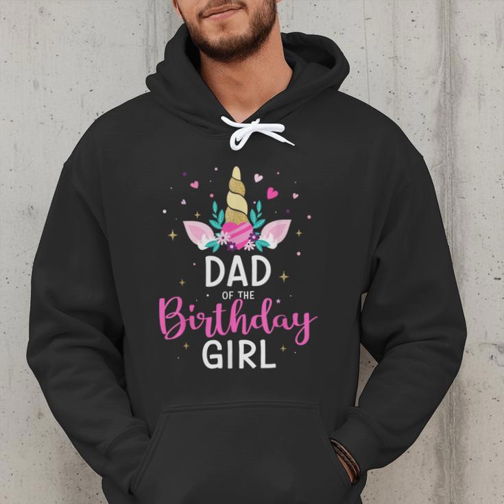 Dad Of The Birthday Girl Matching Family Unicorn Party Men Hoodie