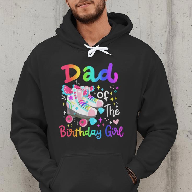 Dad Of The Birthday Girl Skater Roller Skate Family Party Men Hoodie