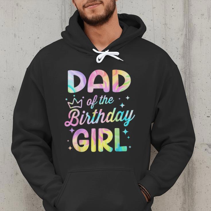 Dad Of The Birthday Girl Tie Dye Girl Bday Party Men Hoodie