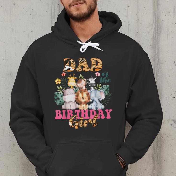 Dad Of The Birthday Girl Zoo Theme Animal Party Safari Cool Men Hoodie