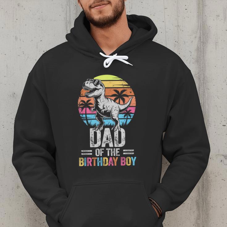 Dad Of The Birthday Party Outfit Dinosaur Daddy Men Hoodie