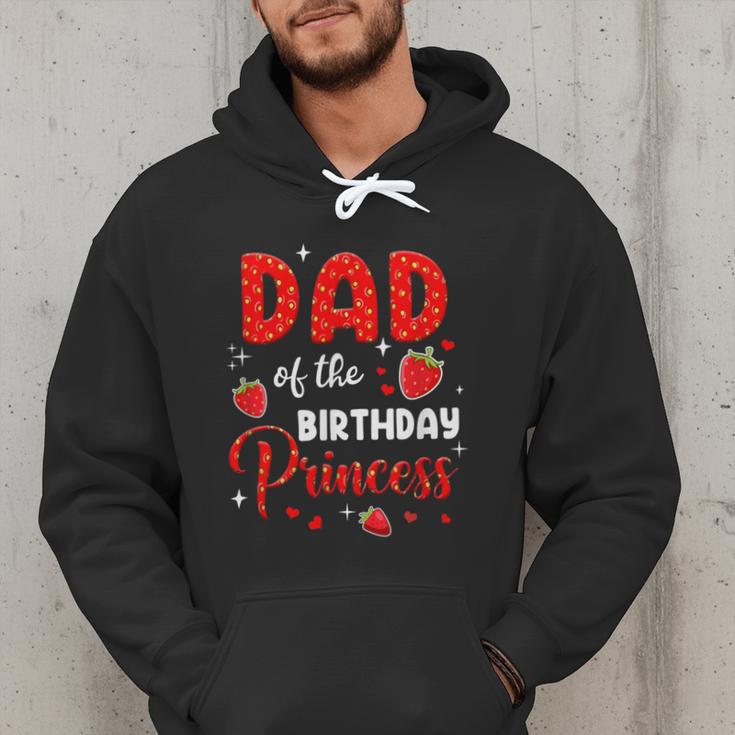 Dad Of The Birthday Princess Strawberry Theme Bday Party Men Hoodie